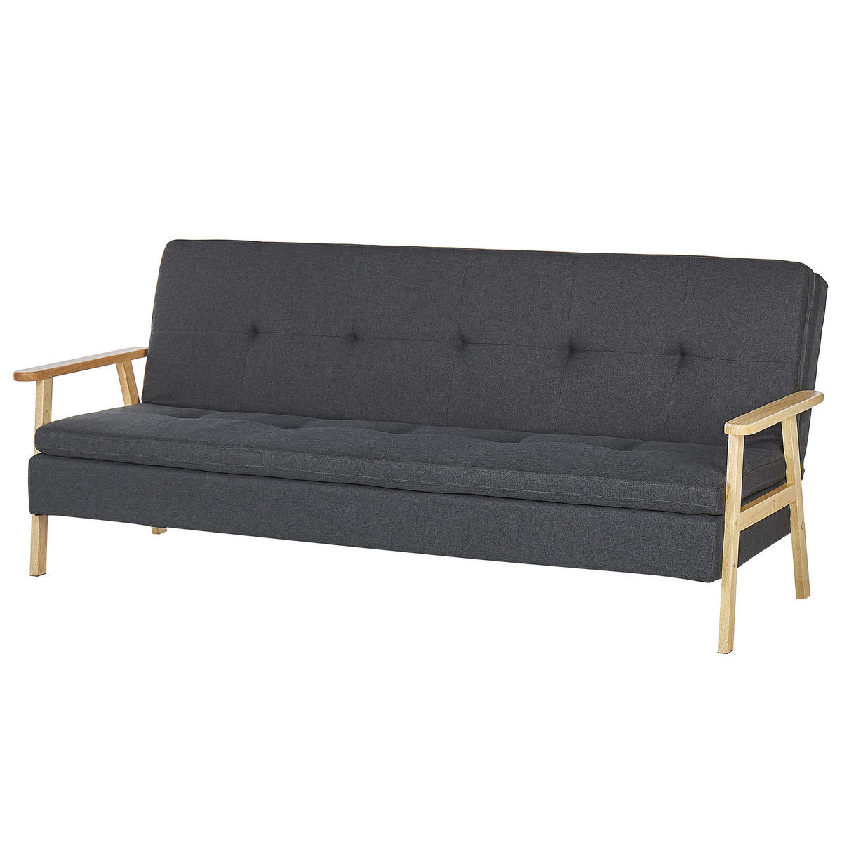 SCHLAFSOFA Polsterbezug Dunkelgrau Tjorn - Dunkelgrau, Textil (204/84/85cm) - Beliani