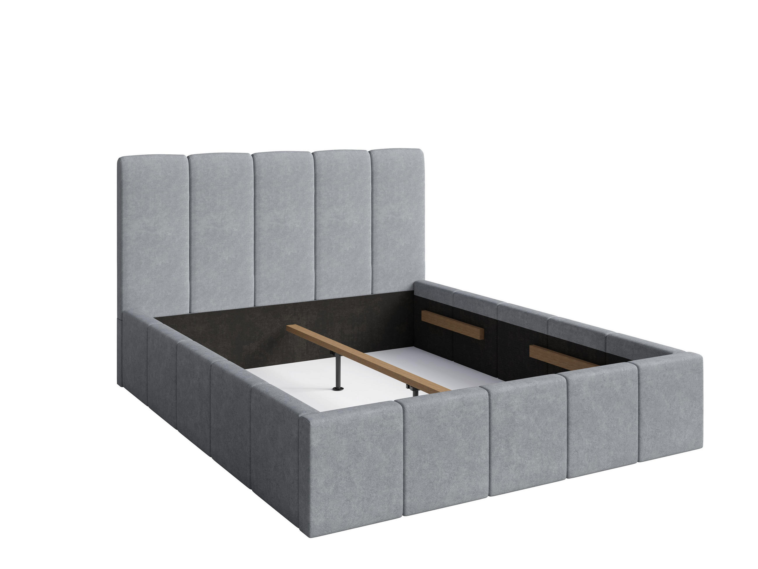 POLSTERBETT AURELIA – 180×200 cm mit Lattenrost,ohne Bettkasten Grau - Grau, Holzwerkstoff (180/200cm) - Milaros Markt