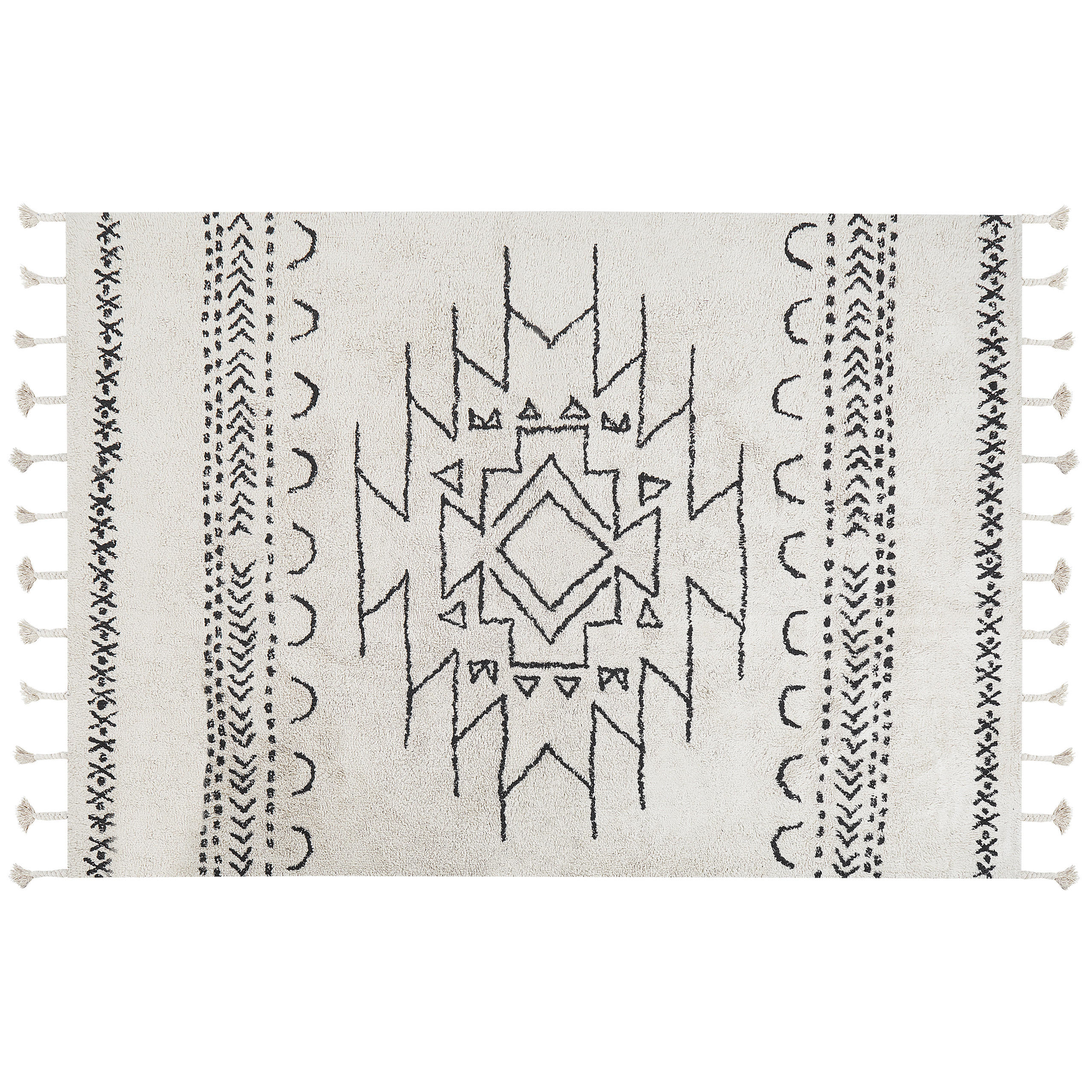 KURZFLOR-TEPPICH Khouribga 200/140 cm - Weiß, Textil (140/200cm) - Beliani