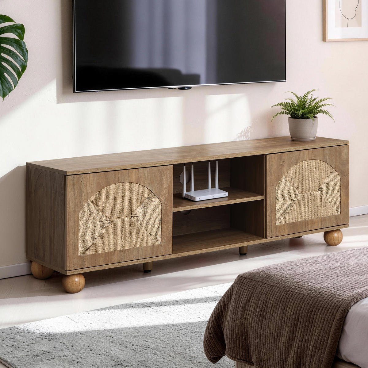 LOWBOARD TV-Schrank Retro, Holz | B140 x T40 x H48 cm - Braun, Holzwerkstoff (140/48/40cm) - Hometopia