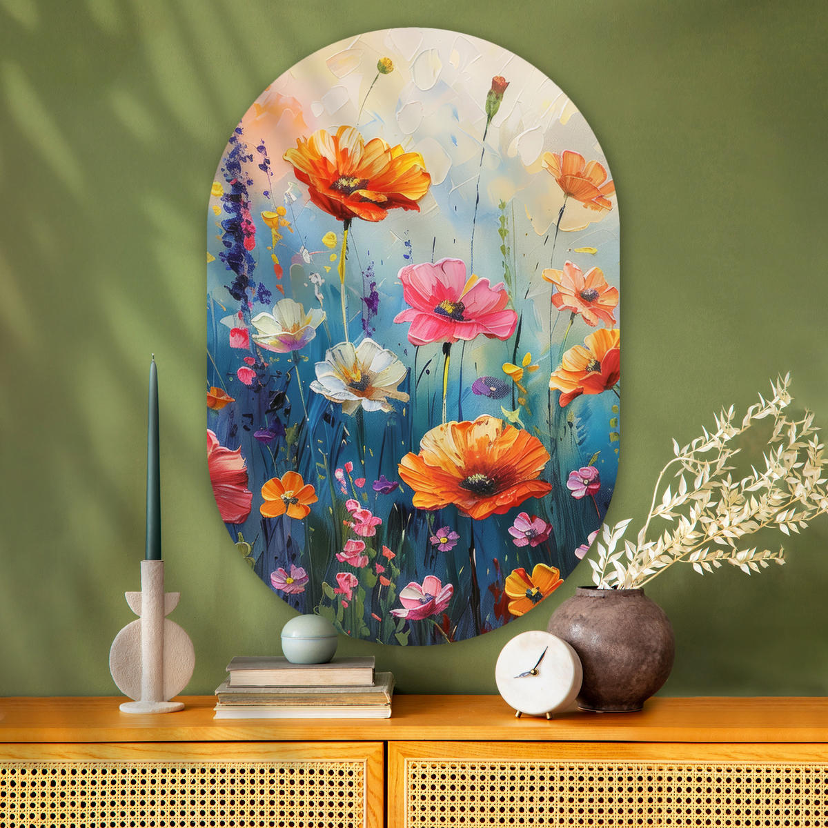 WANDBILD Blumen - Natur - Aquarell - Kunst 80x120 cm - Multicolor, Kunststoff (80/120cm) - MuchoWow