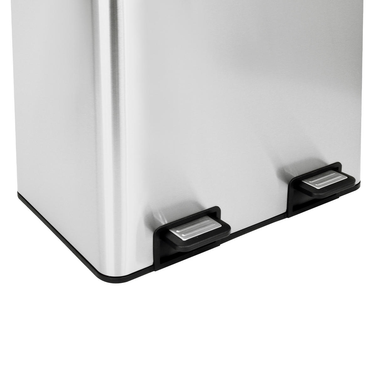 MÜLLTRENNSYSTEM TMH2X30 2x30L 2 Fächer Mülleimer Edelstahl Silber - Silberfarben, Metall (47/72/32cm) - SVITA