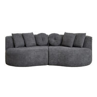 3-SITZER SOFA Geschwungenes Modulares Chenille Cashew - Grau, Textil (223/79/109cm) - Urban Meuble