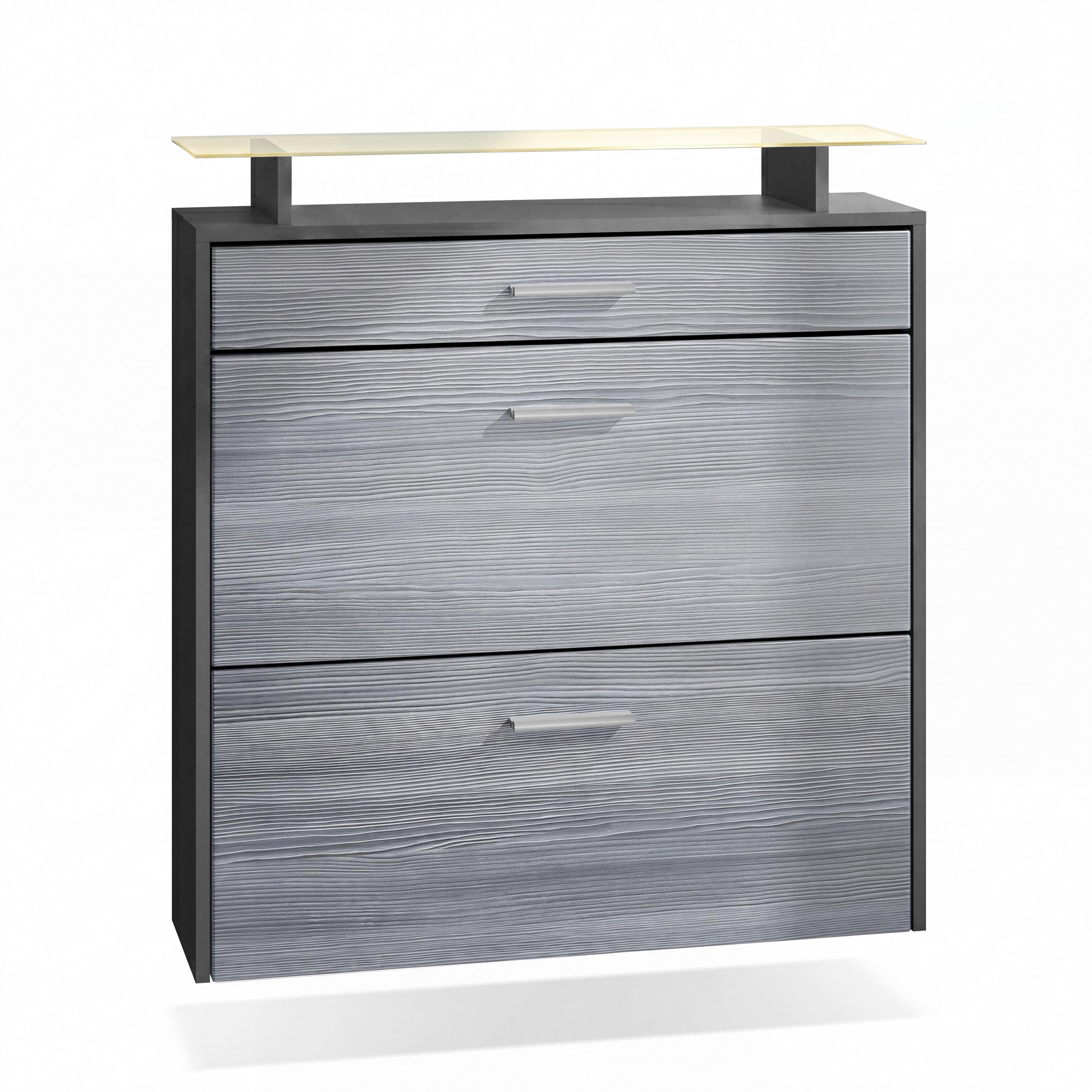 SCHUHSCHRANK Malea Fronten in Avola-Anthrazit - Anthrazit, Holzwerkstoff (89/96/23cm) - Vladon