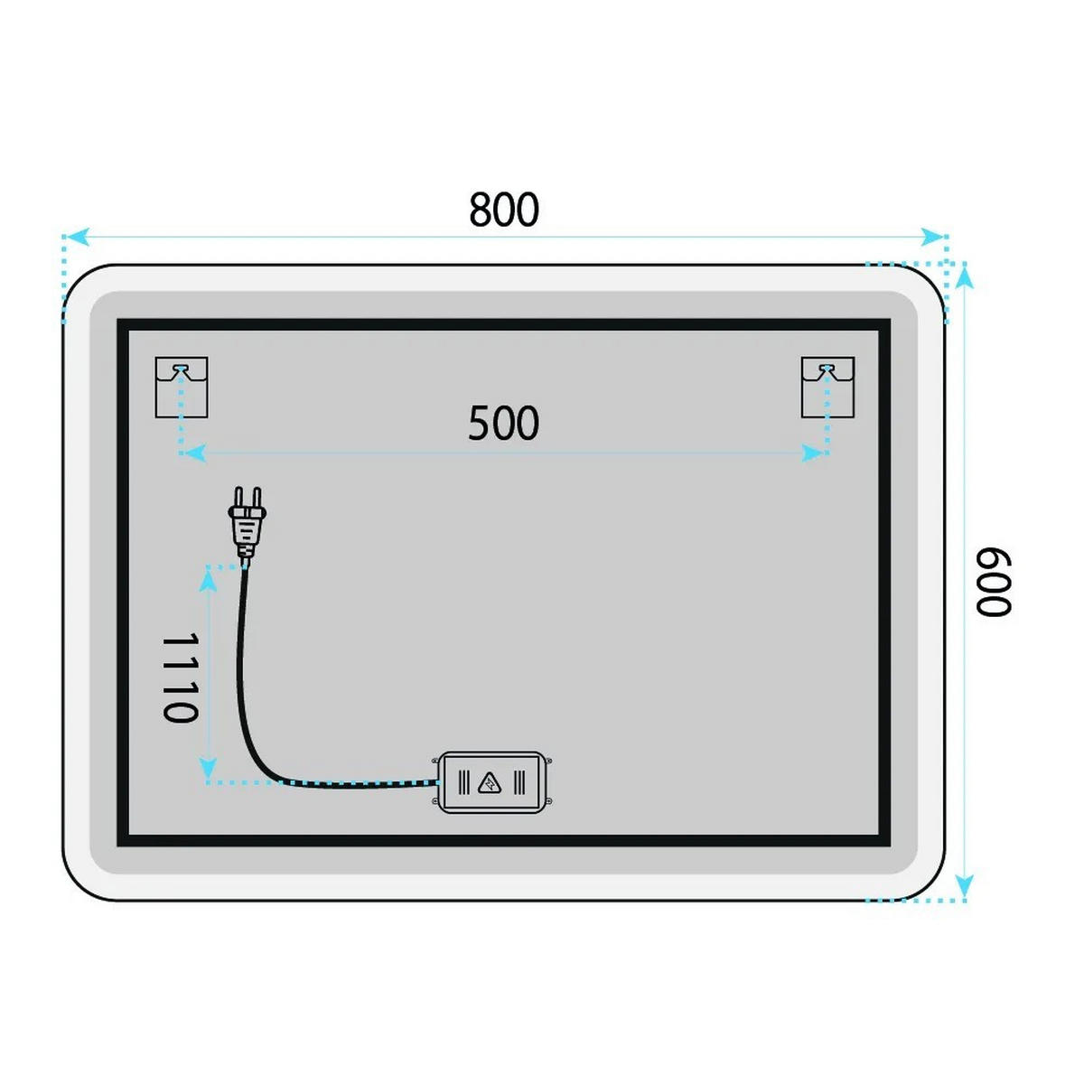 SPIEGEL Rea Led 80x60cm Top-3 - Transparent, Glas (60/2/80cm) - REA