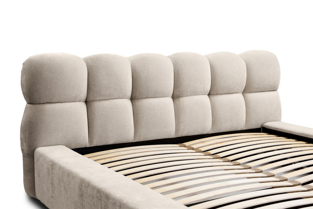 POLSTERBETT Grove In Ditra - Beige, Holzwerkstoff/Textil (160/200cm) - Fun Möbel