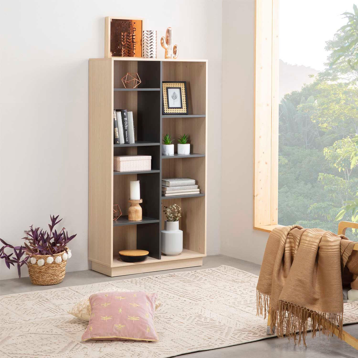 Thumbnail - VS Venta-stock Regal, Honigeiche, Holzwerkstoff, 80x150x33 cm, Wohnzimmer, ,