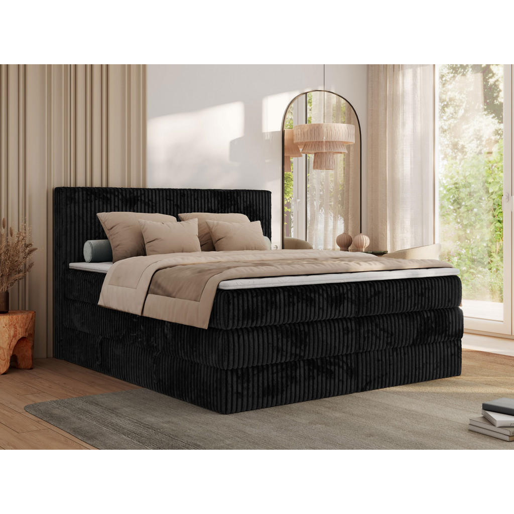 Thumbnail - MKS Boxspringbett, Schwarz, Textil, H4, 7-Zonen, Rechteckig, 140x200 cm, Oeko-Tex®, Schlafzimmer, Betten, Boxspringbette...