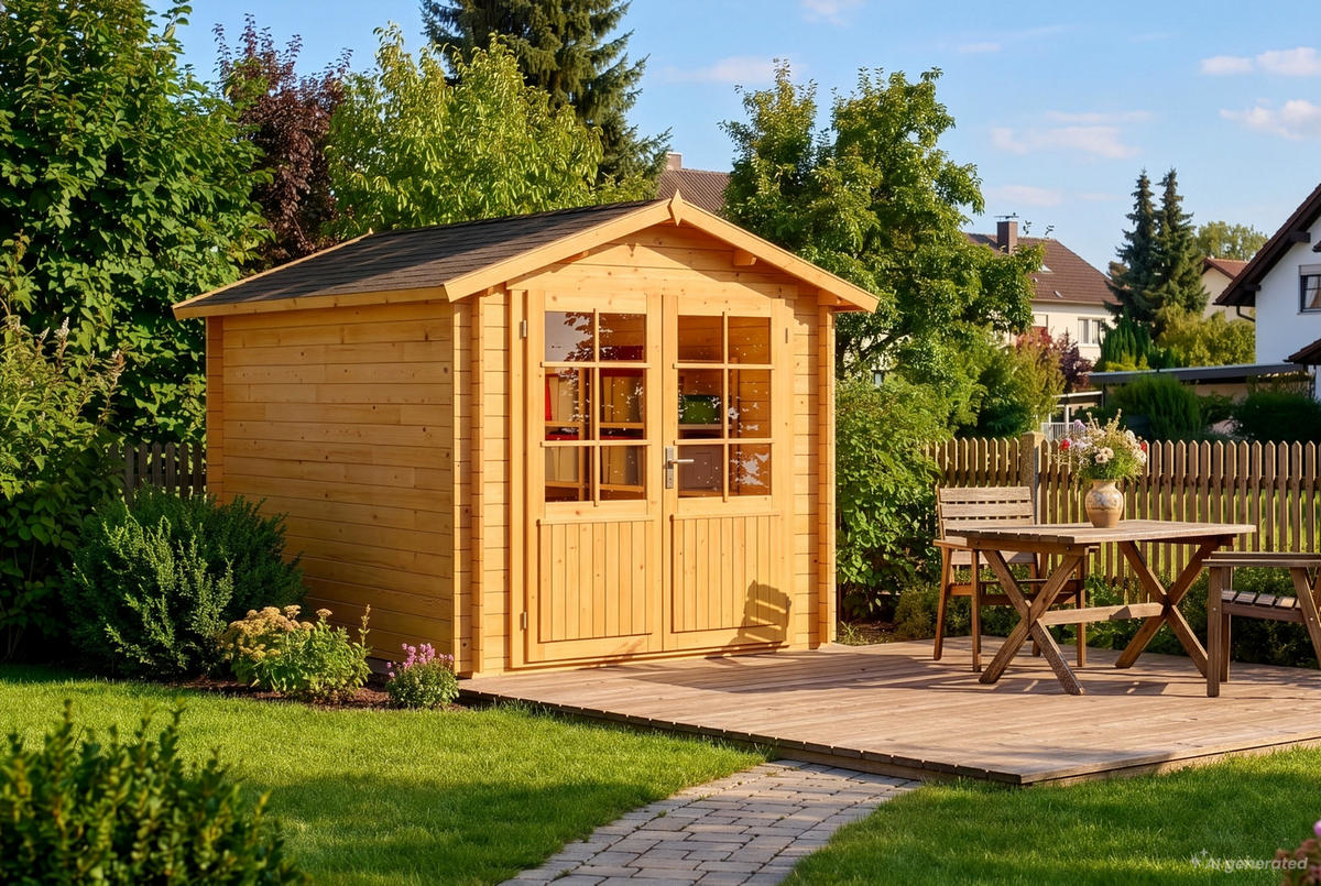 GERÄTEHAUS Holz Bremen - Pinienfarben, Holz (270/245/420cm) - Alpholz