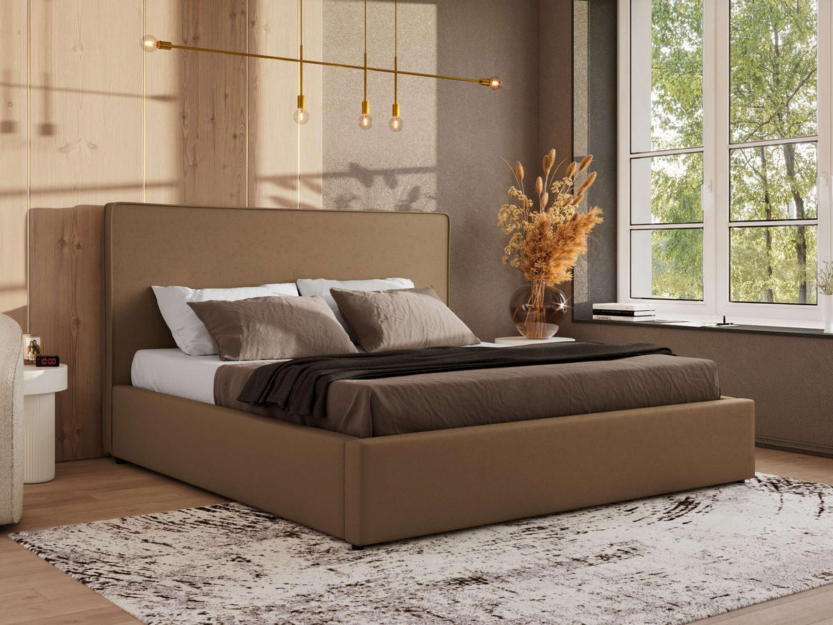 POLSTERBETT CORIVO CLASSIC 140/200 - Braun Kunstleder - Schaum-Matratze - Braun, Textil (140/200cm) - MKS