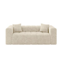 POHOVKA 2-MÍSTNÁ DONY-2 232x90x71 cm Krémová Žinylka - černá/krémová, kompozitní dřevo/textil (232/71/90cm) - ALTDECOR
