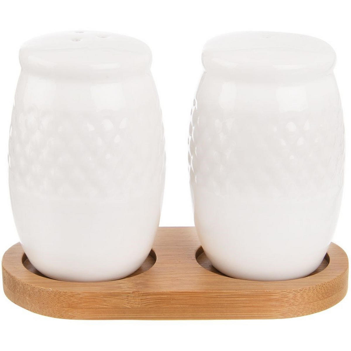 SALZ/PFEFFER-SET Porzellan Whiteline 3-tlg. Weiß - Weiß, Keramik (6/8.5/11.5cm) - Orion 