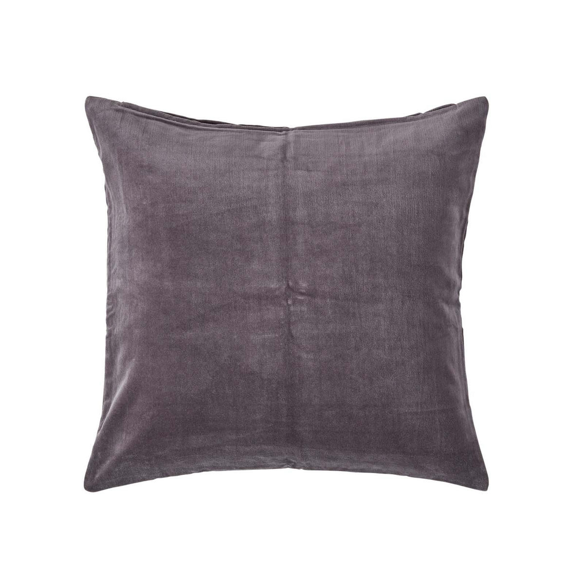 KISSENHÜLLE Baumwollsamt anthrazit 40/40 cm - Anthrazit, Textil (40/40cm) - Homescapes