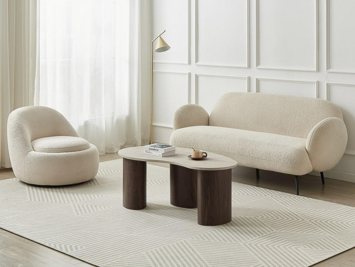 COUCHTTISCH nicht ausziehbar - 120 cmcm x 60 cmcm - Holz, Platte - Naturfarben Dunkel, Beige - ALOZYA - Beige/Naturfarben, Holz (60/120/45cm) - Vente-Unique