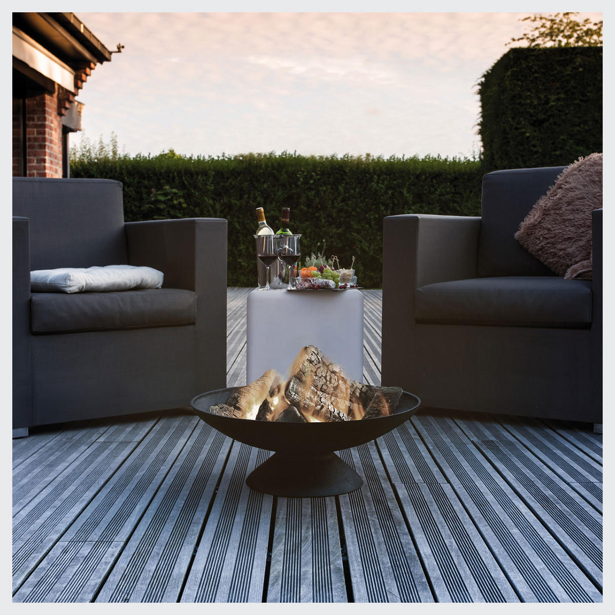FEUERKORB Junto Schwarz - Schwarz, Metall (58/38/58cm) - Cook'in Garden