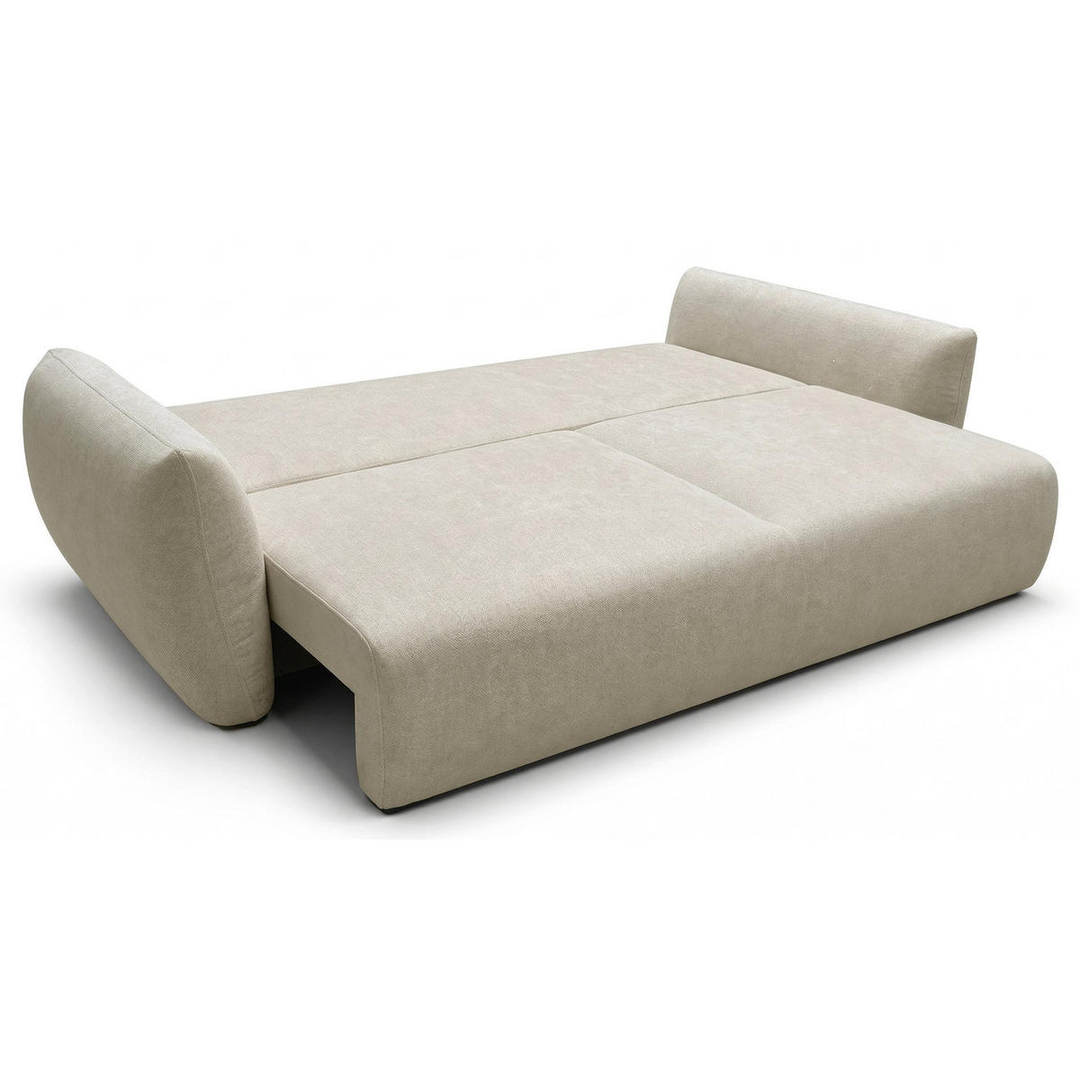 3-SITZER SCHLAFSOFA Zordo Chenille Hellbeige - Ecru/Schwarz, Kunststoff/Textil (238/91/102cm) - Selsey