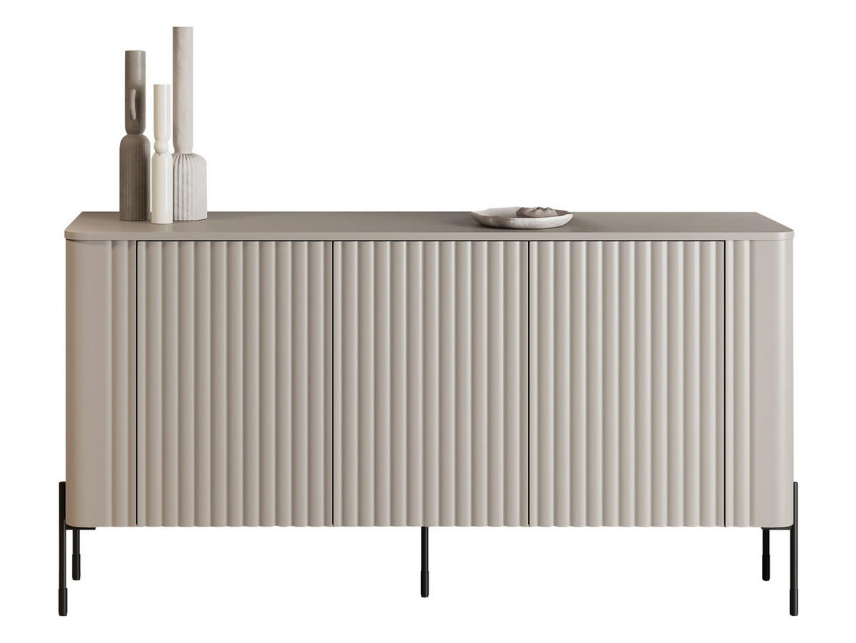 SIDEBOARD Vera 150 - Kaschmir/Schwarz, Holzwerkstoff/Metall (150/80/40cm) - MIRJAN24