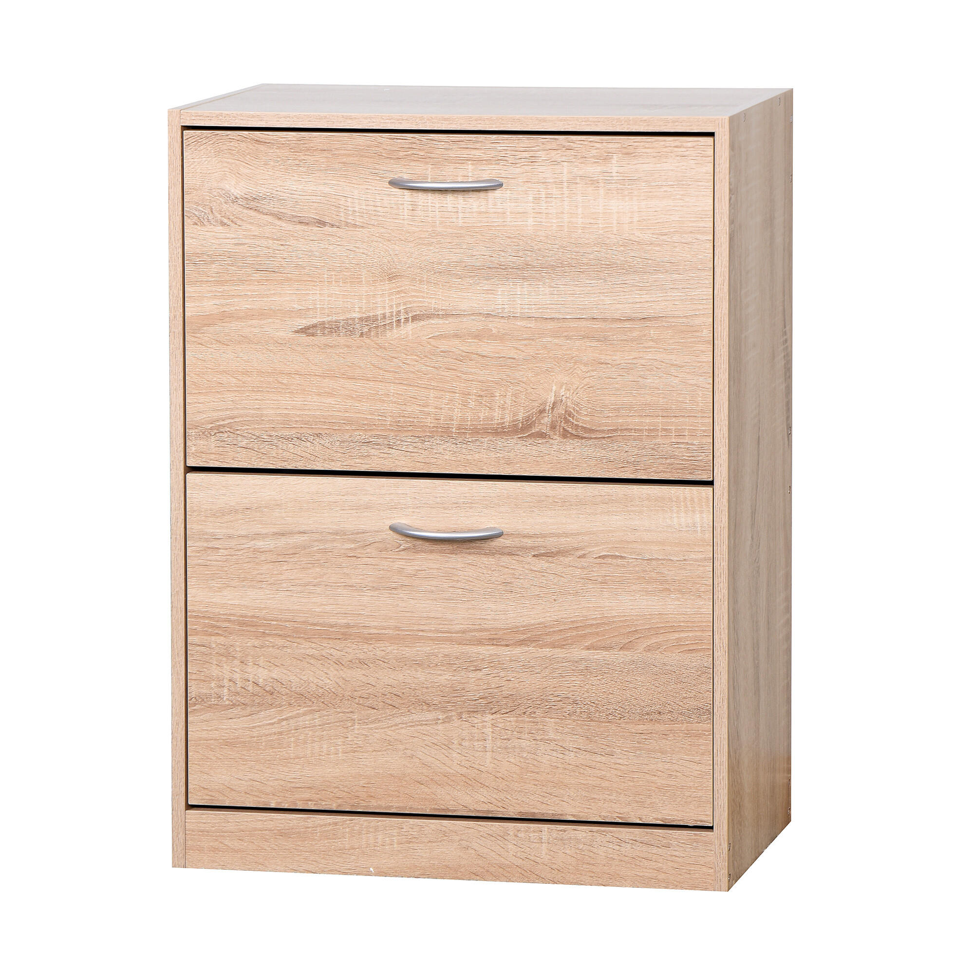 SCHUHSCHRANK mit 2 Klappen 62/24/80 cm - Hellbraun, Holzwerkstoff (24/80/62cm) - Urban Meuble