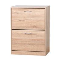SCHUHSCHRANK mit 2 Klappen 62/24/80 cm - Hellbraun, Holzwerkstoff (24/80/62cm) - Urban Meuble