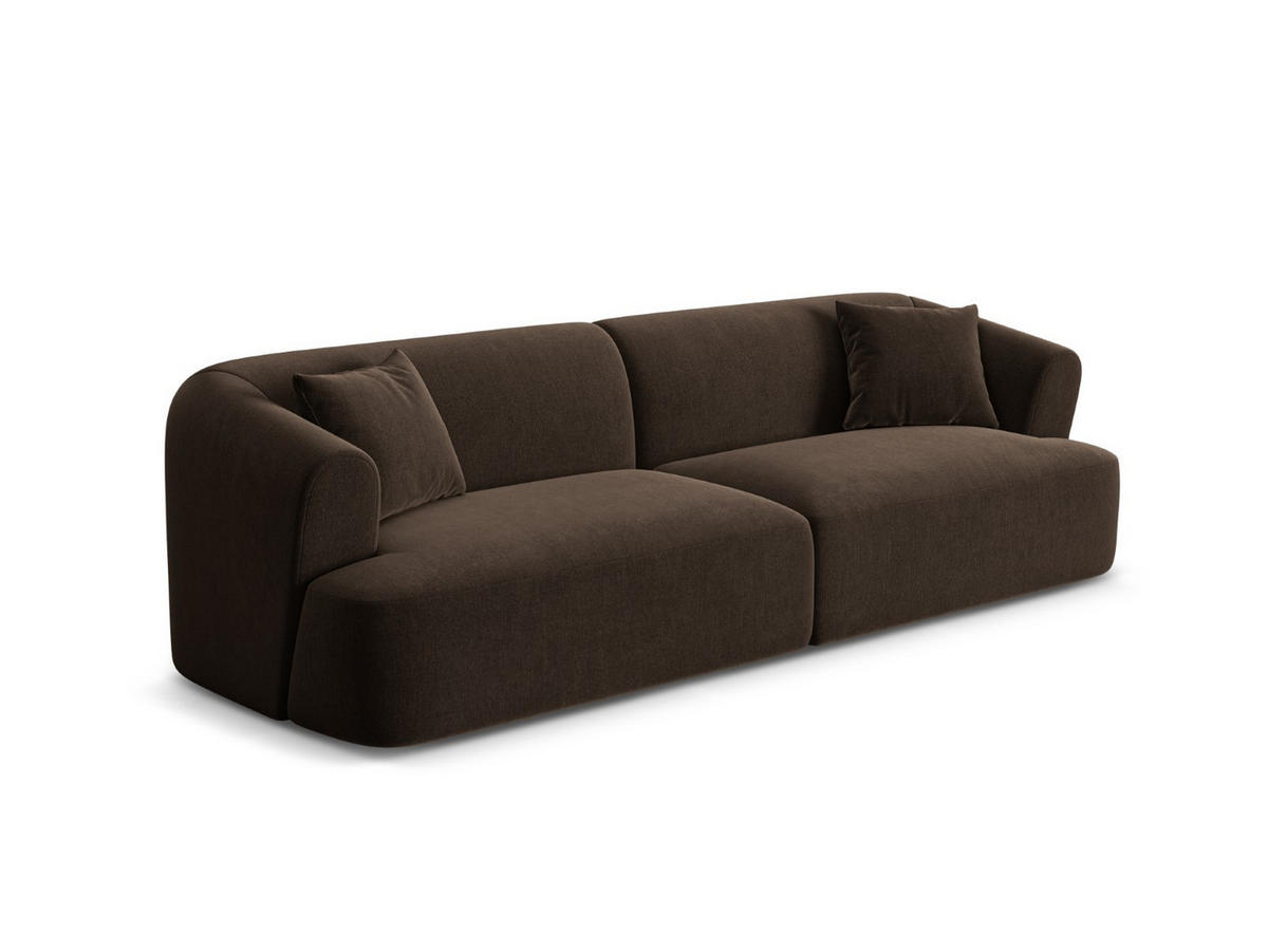 MODULARES-SOFA Campi aus Samt Schokolade 4 Sitzplätze - Dunkelbraun, Textil (90/70/255cm) - Cosmopolitan Design
