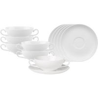 SUPPENTASSEN MIT UNTERTASSEN Royal weiß 200 ml 6er Set - Weiß, Keramik (17.9/7.5/17.9cm) - Villeroy & Boch