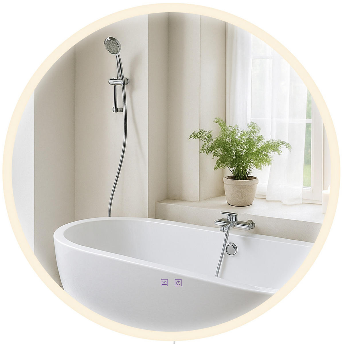 BADSPIEGEL Linz 80 ohne Bluetooth 80x3,5x80cm Glas Klarglas Badezimmerspiegel - Klar, Glas (80/80/3.5cm) - DELUKE