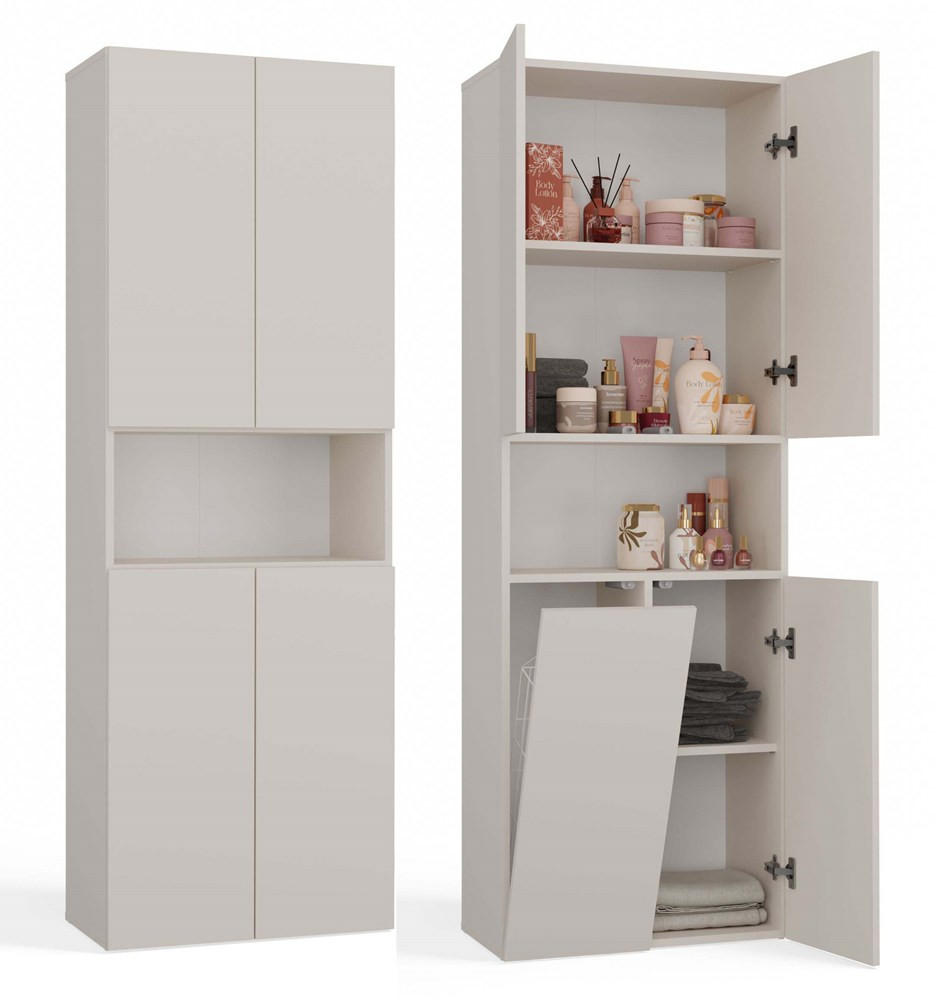 KOUZELNÍ SKŘÍŇKA Kašmír 60/174/30 - kašmírová, kompozitní dřevo (60/174/30cm) - RAUMHIRSCH FURNITURE