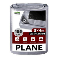 ABDECKPLANE 3 x 4 m Silber/Schwarz 155 g/m² - Multicolor, Kunststoff (30/25/9cm)