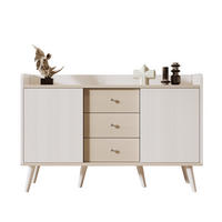 SIDEBOARD 117,5/70/80 cm weiß/holzfarben aus MDF mit Schiebetüren - Weiß, Holzwerkstoff (117/80/70cm) - OKWISH