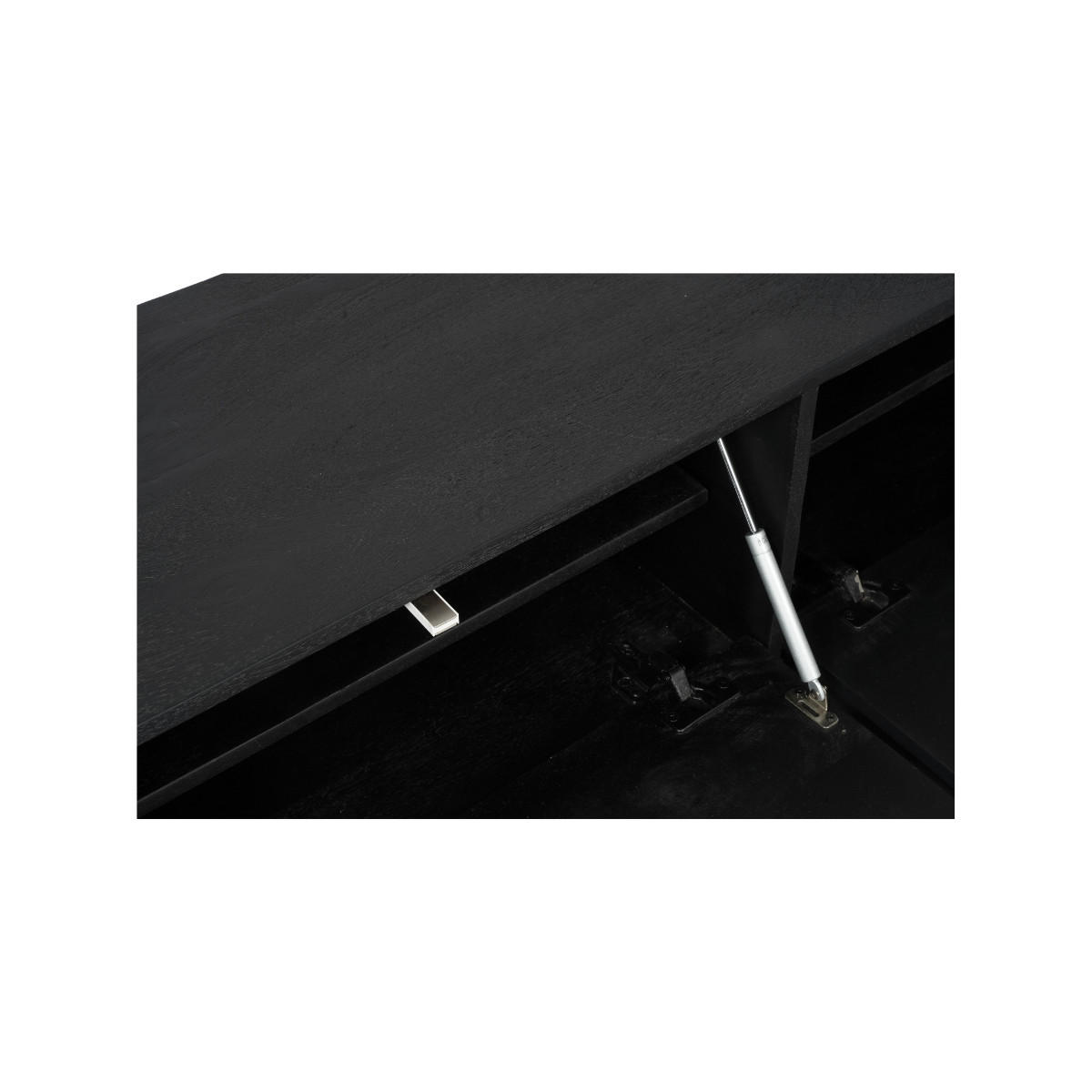 LOWBOARD Quantum Mangoholz 240 cm / 35 cm Schwarz - Schwarz, Holz (240/30/35cm) - Villa Möbel