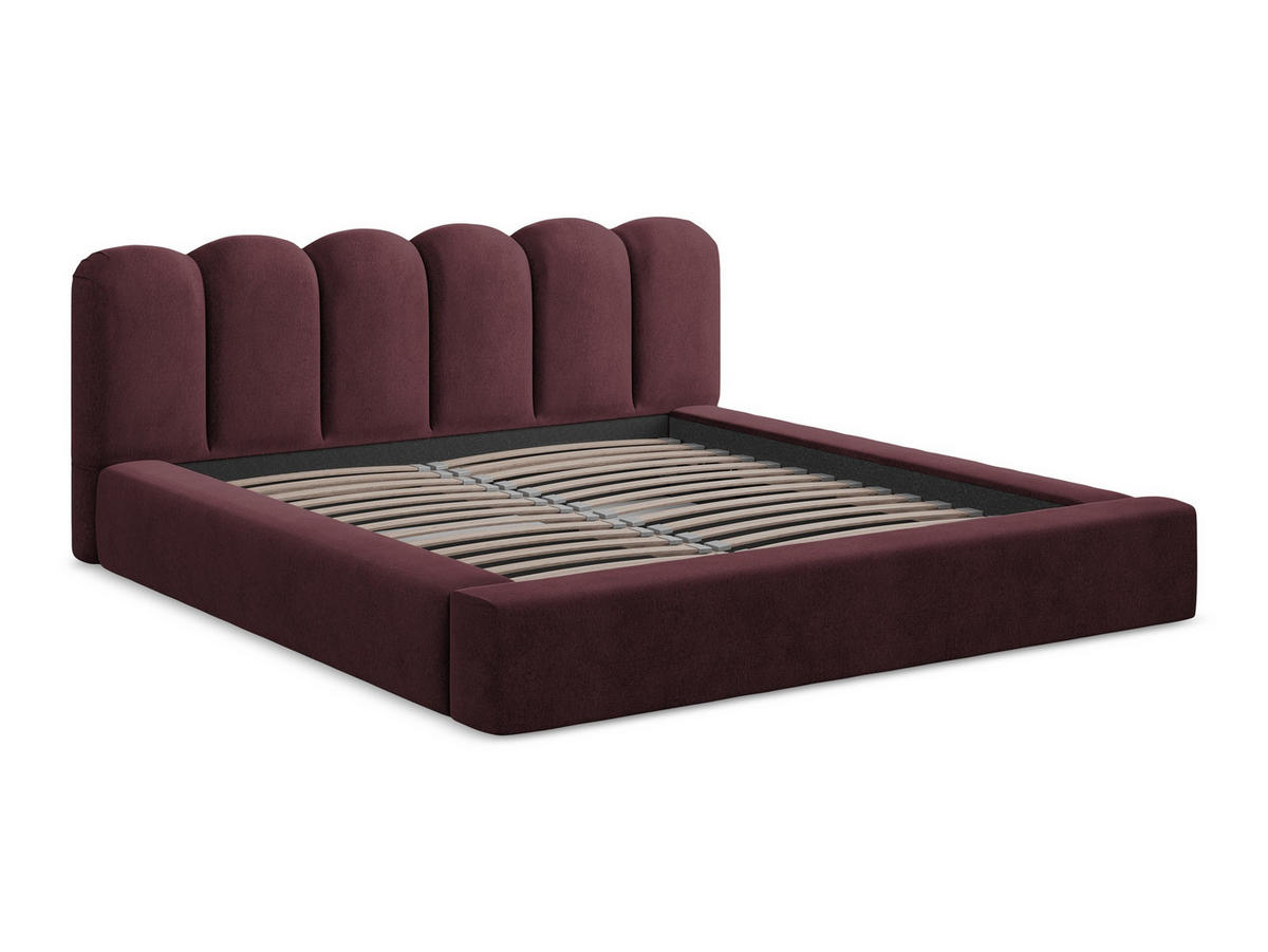 POLSTERBETT mit Bettkasten und Lattenrost 200x238 Rot - Bordeaux/Rot, Kunststoff/Textil (160/200cm) - Makamii