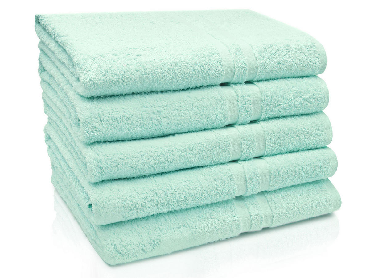 DUSCHTÜCHER, 5er-Set, 70x140 cm, 100% Baumwolle, Grün - Grün, Textil (70/140cm) - Zollner