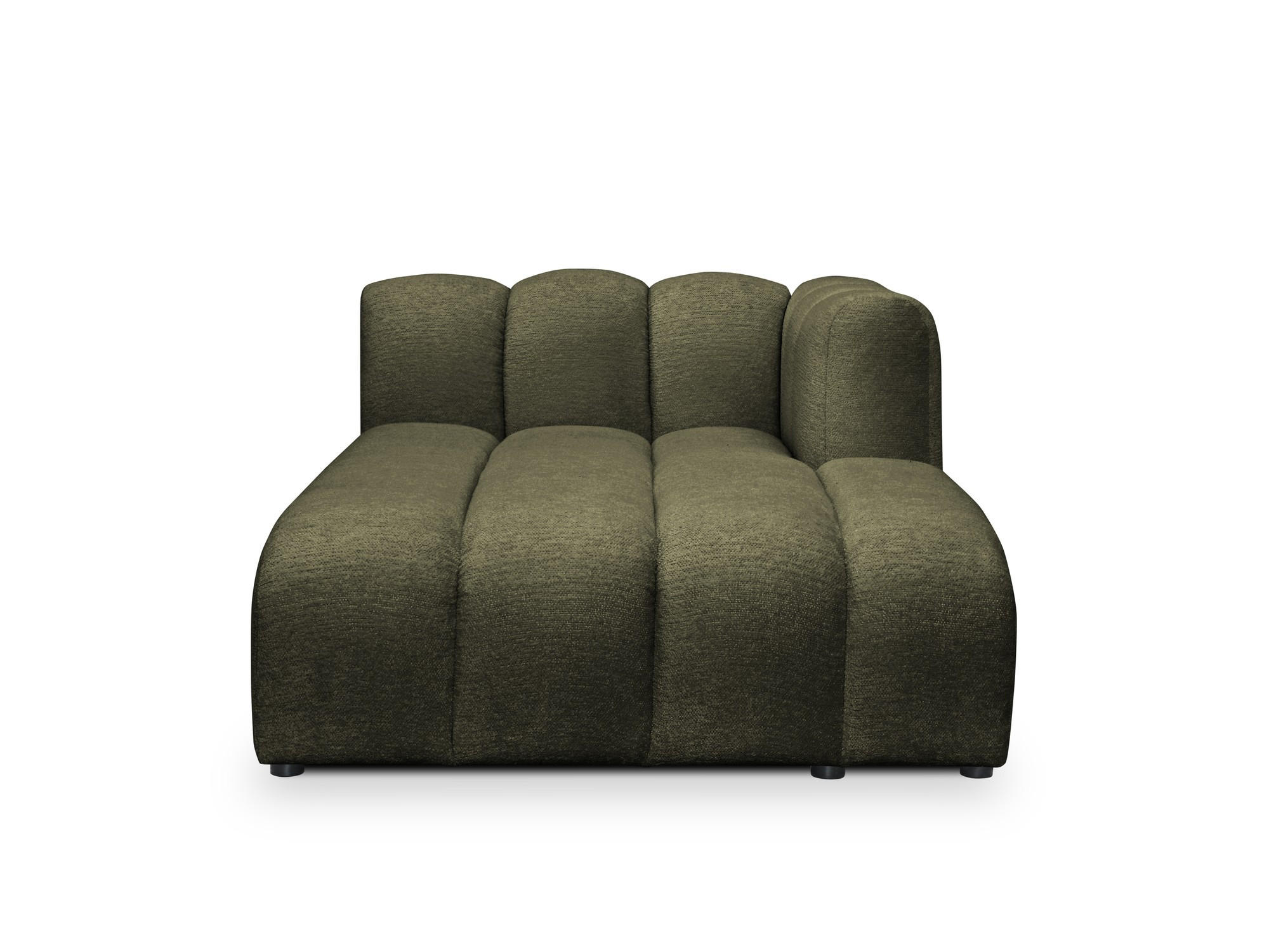 SOFAELEMENT Rechts Chenille Stoff Grün - Schwarz/Olivgrün, Holzwerkstoff/Kunststoff (179/70/113cm) - Makamii