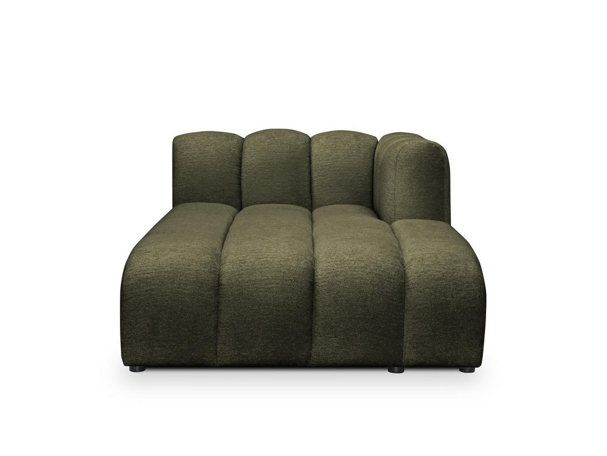 SOFAELEMENT Rechts Chenille Stoff Grün - Schwarz/Olivgrün, Holzwerkstoff/Kunststoff (179/70/113cm) - Makamii