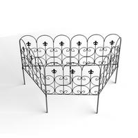 GARTENZAUN Lattenzaun 5Stück aus Metall in Schwarz Abnehmbares Design Robuste Metallkonstruktion je Paneel: 61 cm B × 81.5 cm H - Schwarz, Metall (61cm) - Livingandhome