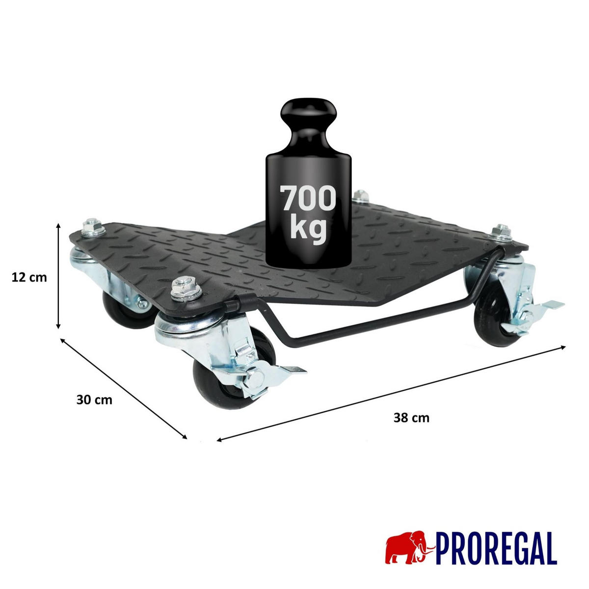 RANGIERHILFE Titan für PKW Auto Motorrad 700 kg - Schwarz, Metall (30/38/12cm) - PROREGAL