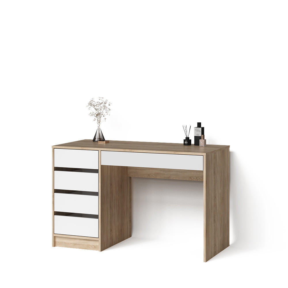SCHMINKTISCH Imola Weiß/Sonoma 120 cm - Weiß/Sonoma Eiche, Holzwerkstoff (55/120/75cm) - Livinity®