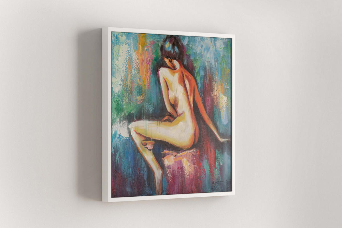 OLEJOMALBA 60/60 cm, Zvířata - různobarevná, dřevo/textil (60/60cm) - KUNSTLOFT