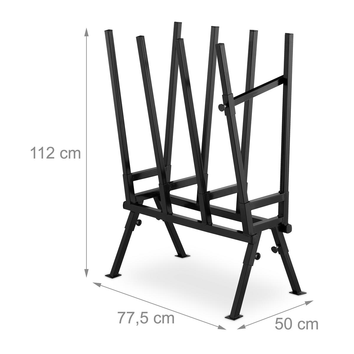SÄGEBOCK - Schwarz, Metall (50/77.5/112cm) - Relaxdays