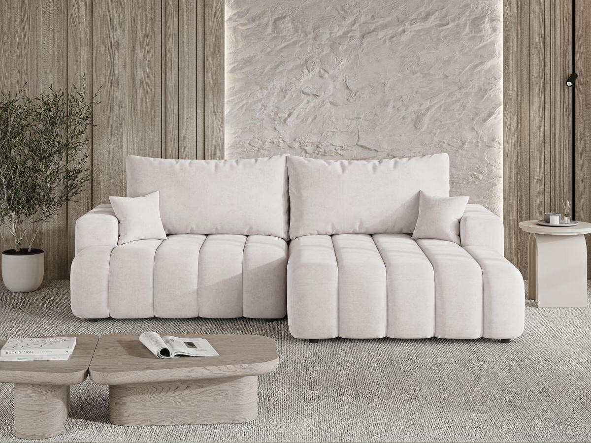 ECKSOFA Caleo Creme Rechts - Creme, Holz/Textil (270/170cm) - Graingold