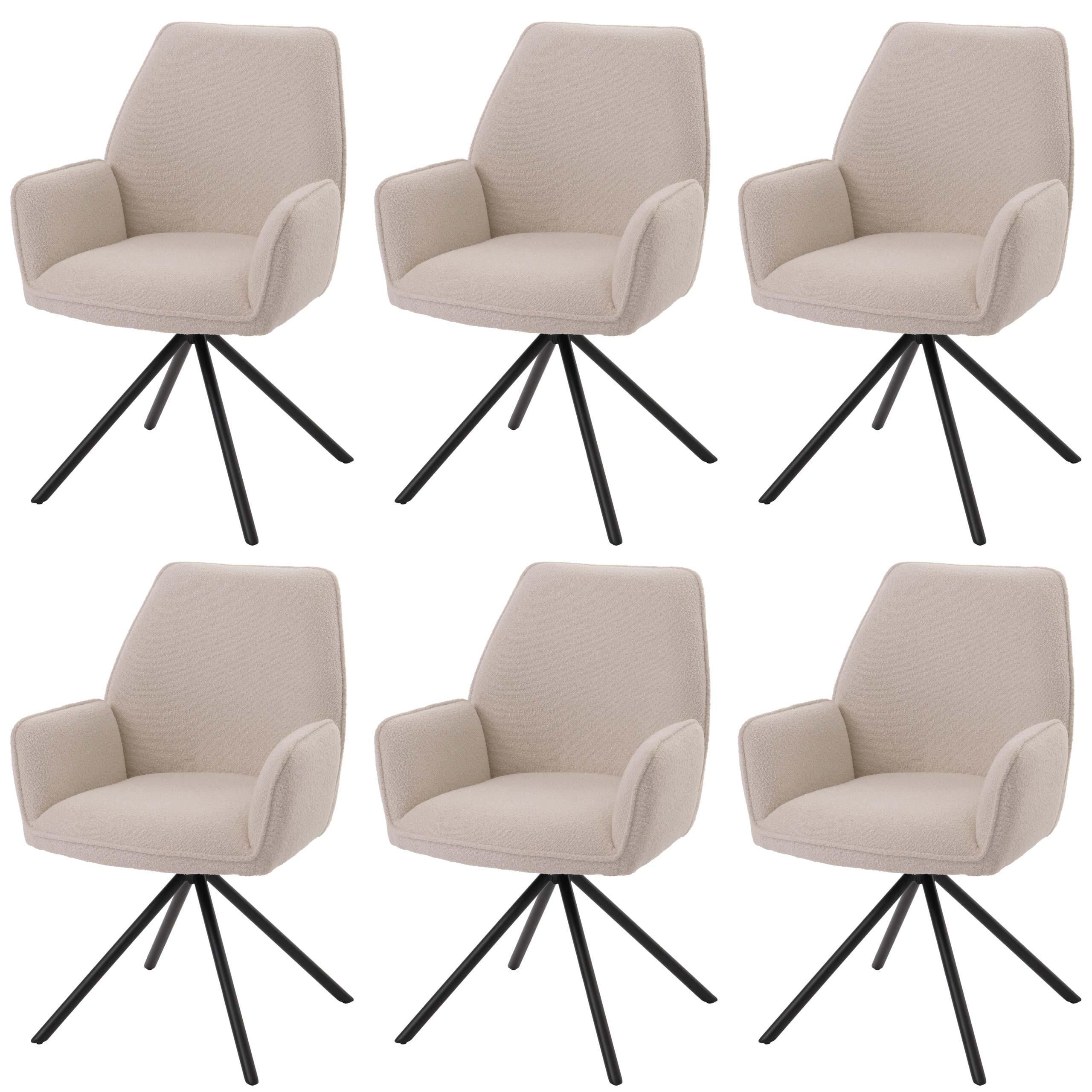 ESSZIMMERSTUHL Cremeweiß 6er-Set - Weiß, Textil (60/86/60cm) - MCW