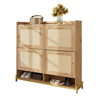 SCHUHSCHRANK 108,5/24/100 cm mit oberer Ablage und Metallgestell aus MDF, Holzfarbe - Naturfarben, Holzwerkstoff (108.5/100/24cm) - Redom