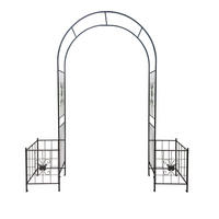 BLUMENKASTENHALTER aus Metall 202x50x218 cm in Schwarz mit stabiler Rankhilfe - Schwarz, Metall (50/218/202cm) - Modfu