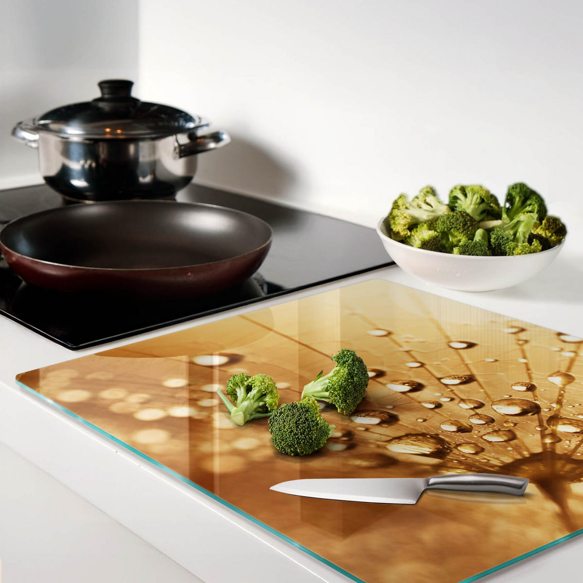 GLASPLATTE 60x52 cm Löwenzahn - Braun, Glas (60/0.4/52cm) - TULUP