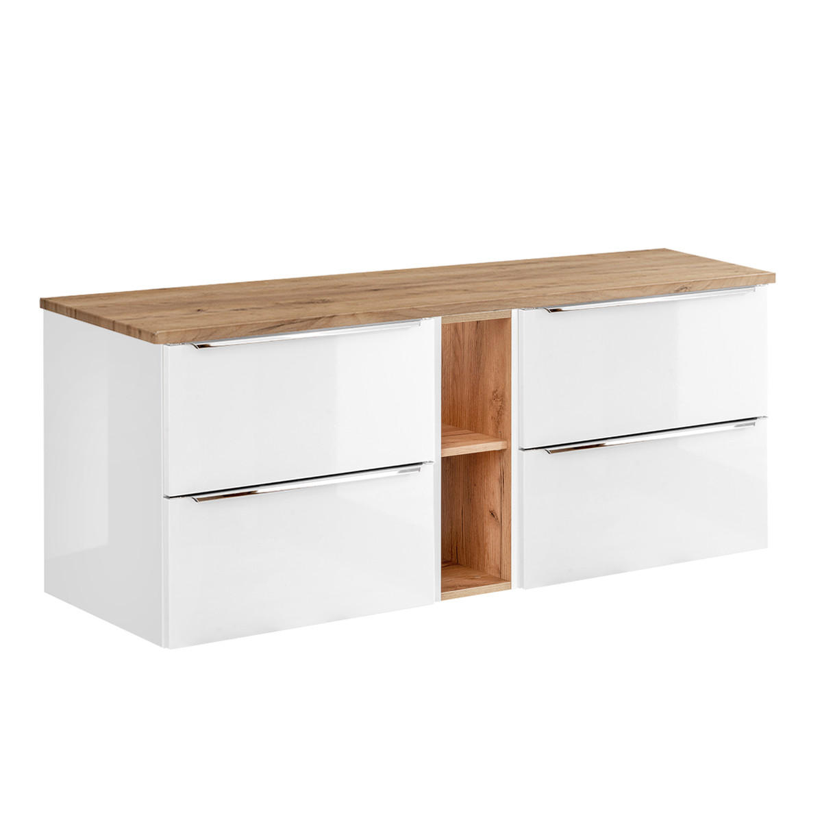 WASCHTISCHUNTERSCHRANK 140.4cm April Weiß - Weiß, Holzwerkstoff (140.4/59/46cm) - Petits-meubles