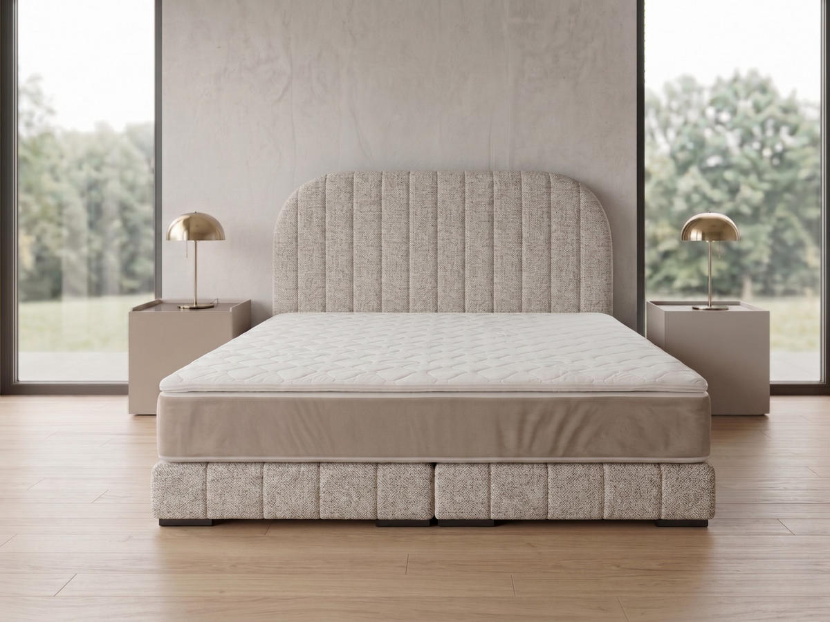 POLSTERBETT LEON3 100x 200 cm Farbe: Beige - Beige, Textil (100/200cm) - A&J MöbelLand