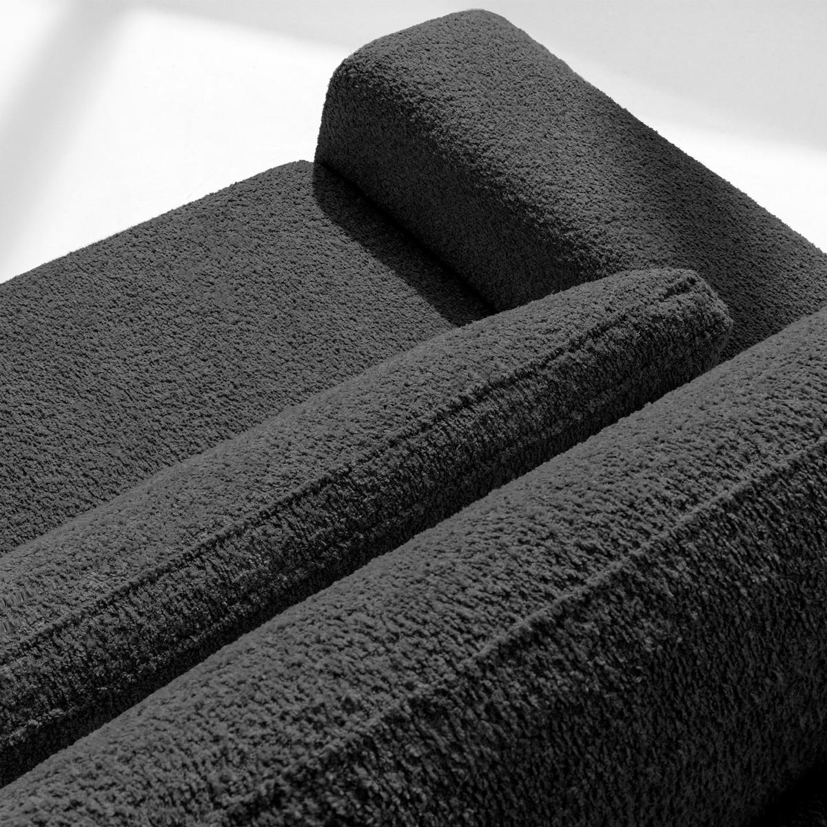 3-SITZER SCHLAFSOFA MOLLIS, Bouclé, Anthrazit - Anthrazit, Holz/Holzwerkstoff (250/93/108cm) - KONSIMO®
