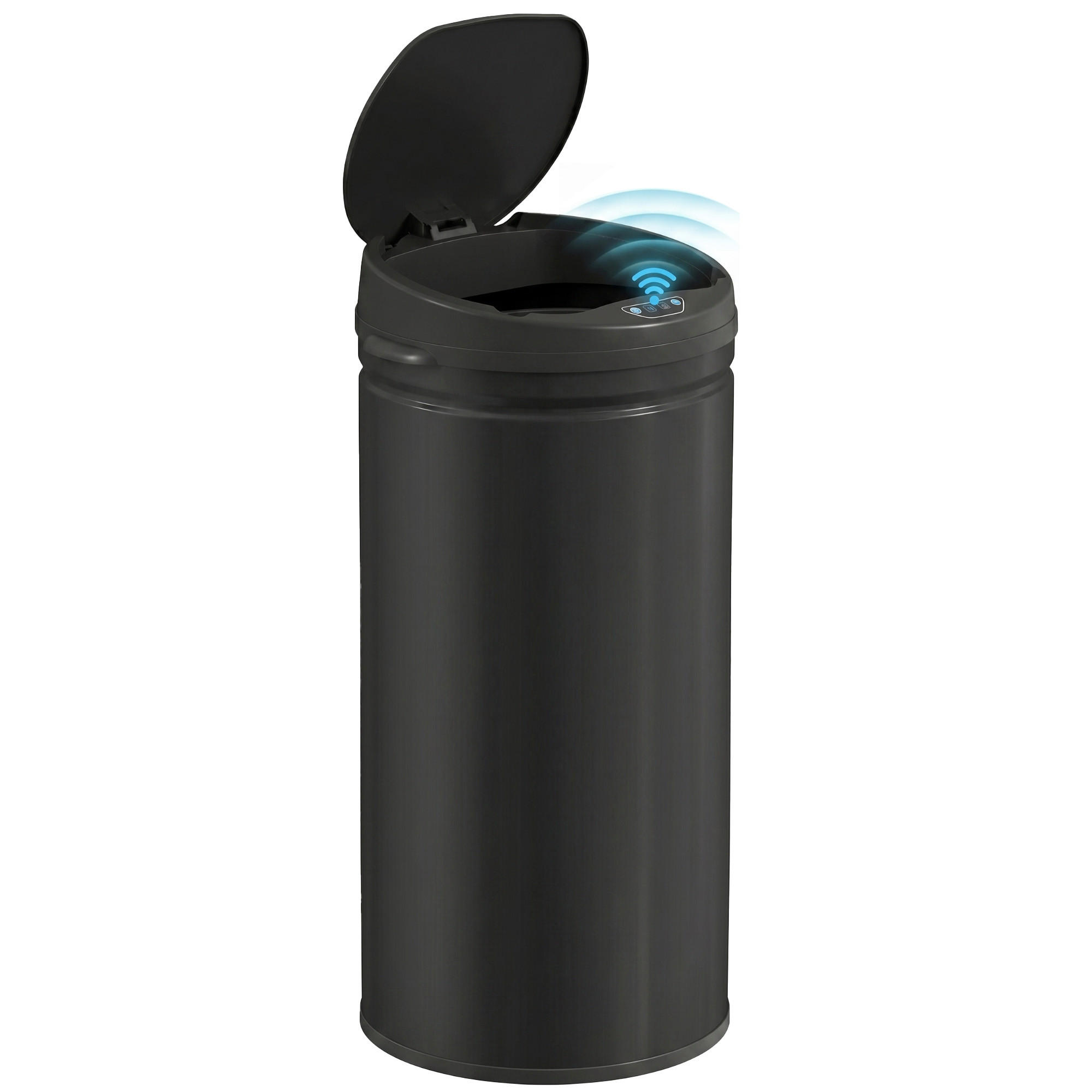 ABFALLEIMER Schwarz 1 Stück - Schwarz, Metall (30.5/68/30.5cm) - GiPP