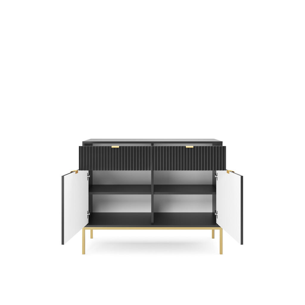 Thumbnail - DomoHome Kommode, Schwarz, Gold, Holzwerkstoff, Rechteckig,Rechteckig, 104x83x39 cm, Wohnzimmer, Kommoden & Sideboards, ...