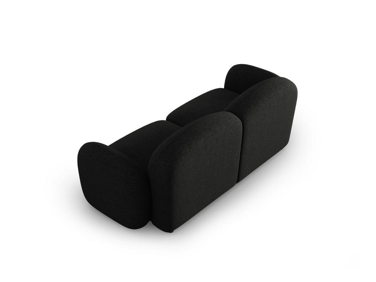 SOFA Blair aus Chenille-Stoff mischung schwarz 2 Sitzplätze - Schwarz, Textil (87/80/194cm) - Micadoni